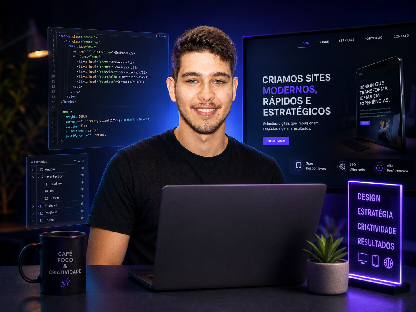 Criamos sites modernos, rápidos e estratégicos