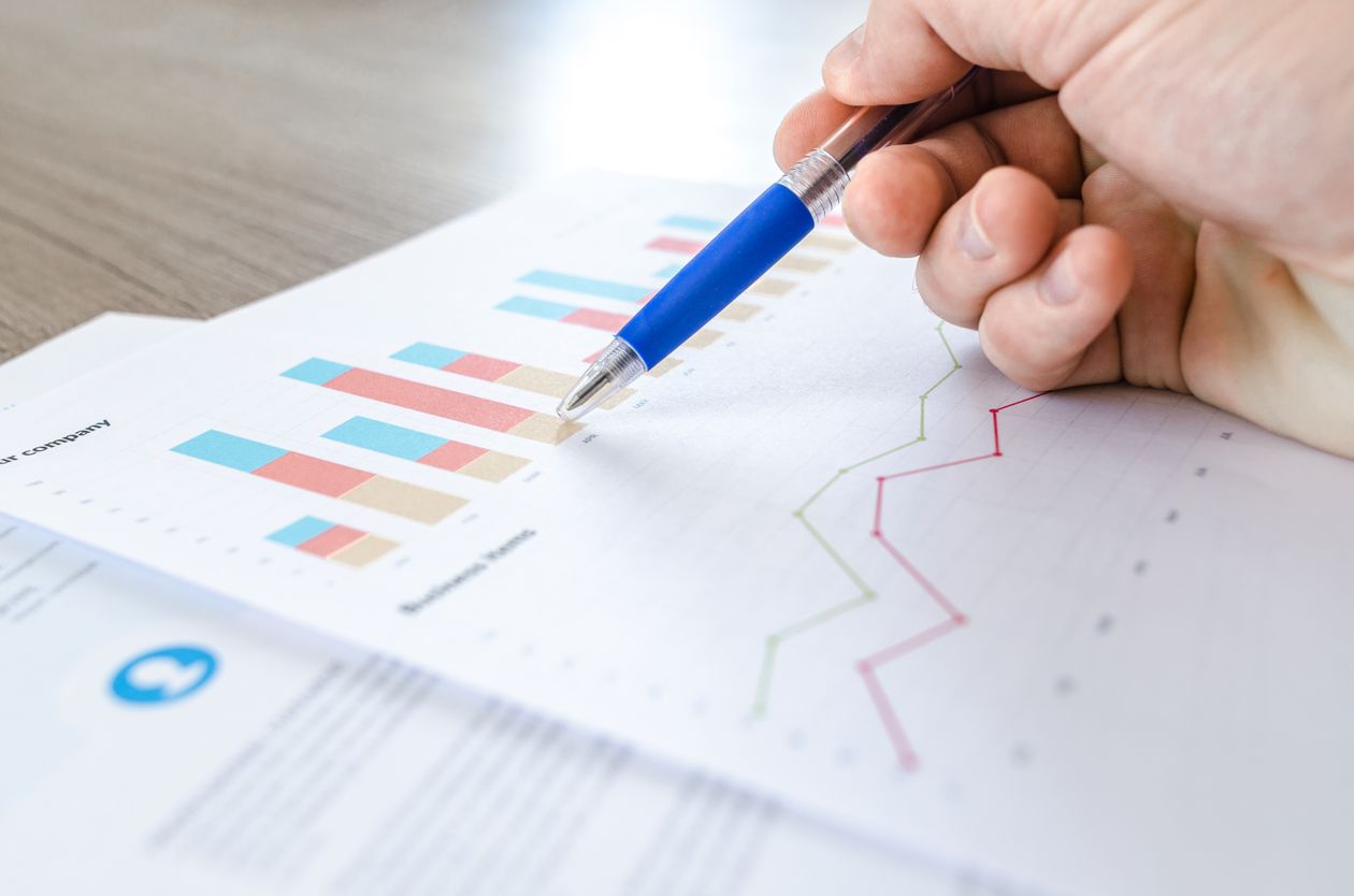 Gráficos de crescimento de SEO e analytics